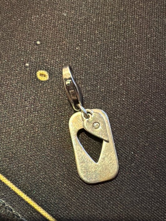 Genuine Hot Diamond Heart Dangle Cut Out Clip Charm