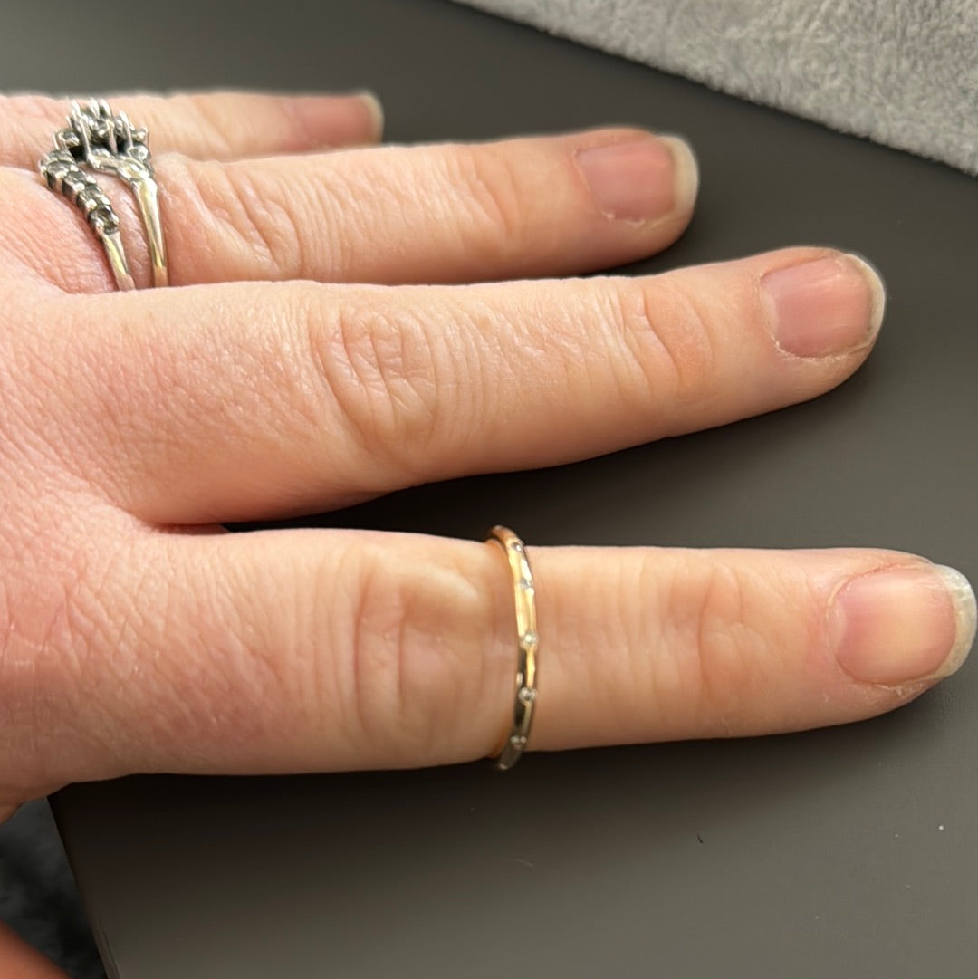 Genuine Pandora Solid Gold G585 Ring 54 Eternity CZ Precious Droplets