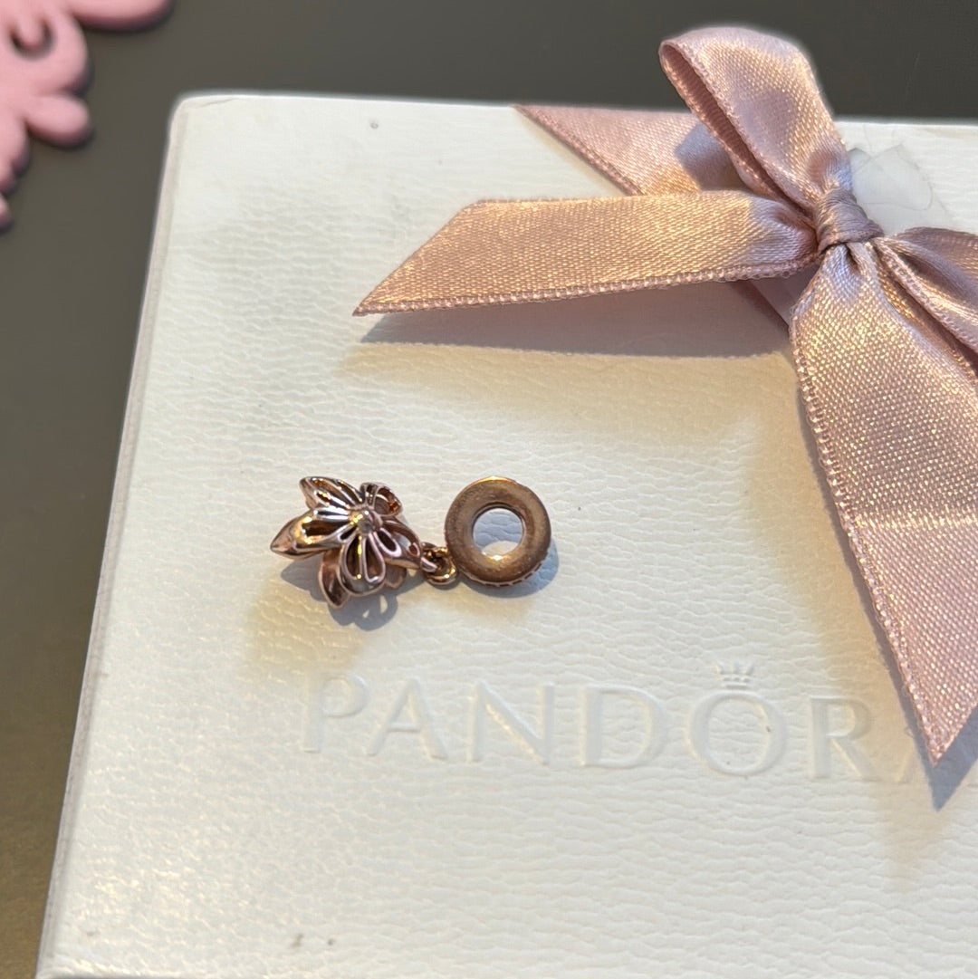 Genuine Pandora Rose Gold Cherry Blossom Flower Charm HTF