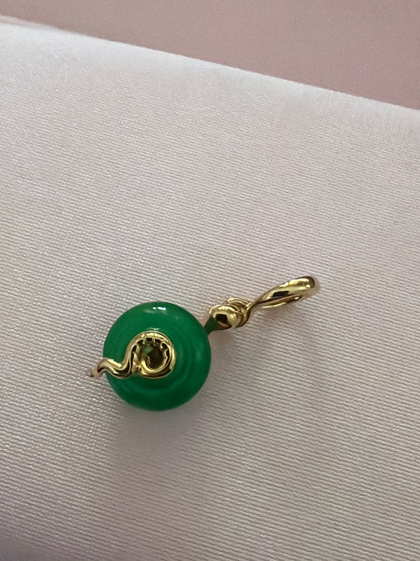 Genuine Pandora Snake Green Murano Glass Dangle Charm
