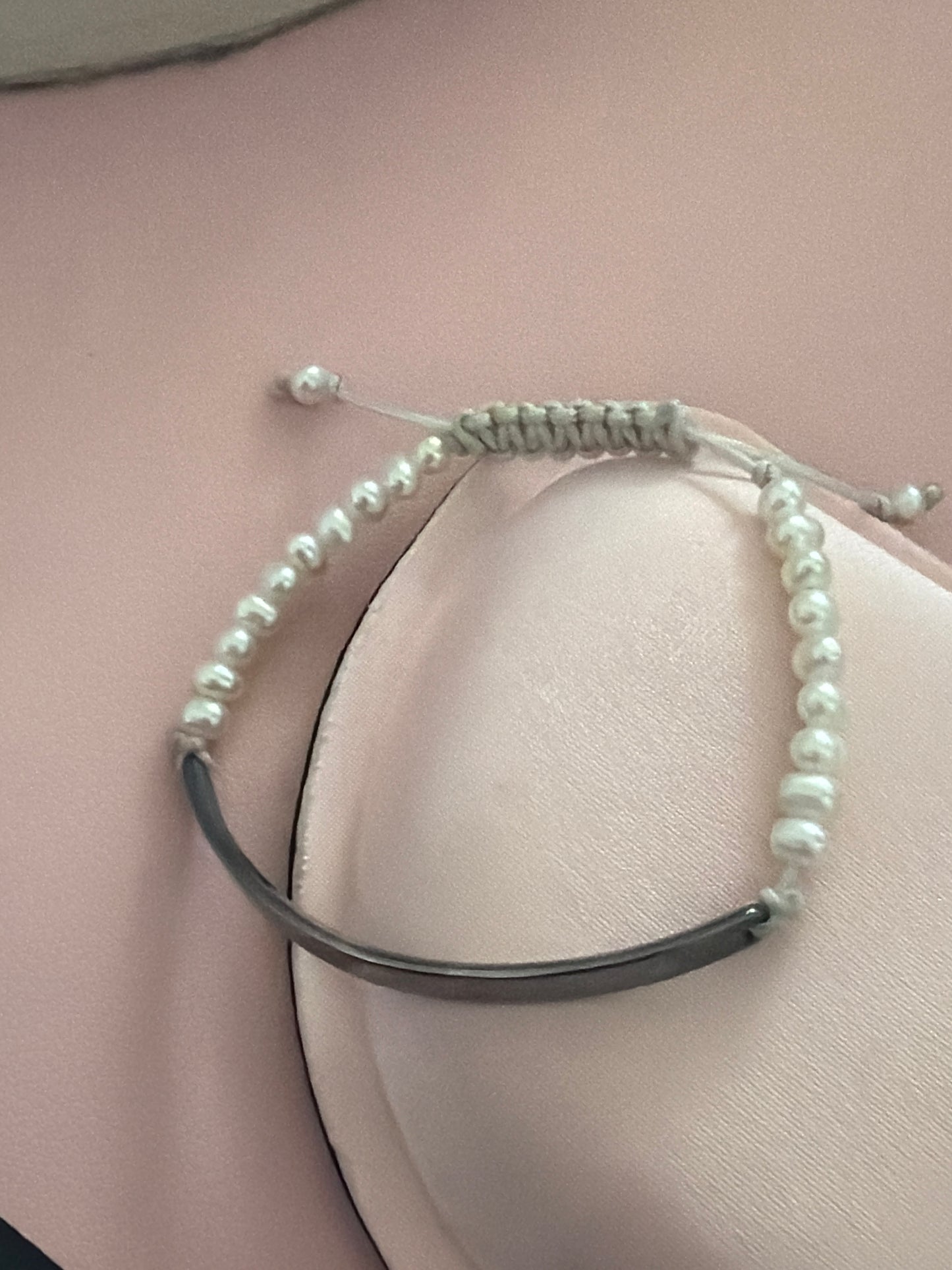Genuine Thomas Sabo Love Bridge Pearl Silver Bangle With Adjustable Material