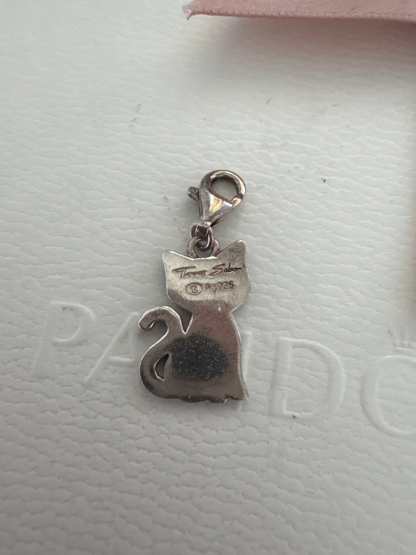 Thomas Sabo Sterling Silver Pave Black Cat Animal Clip Dangle