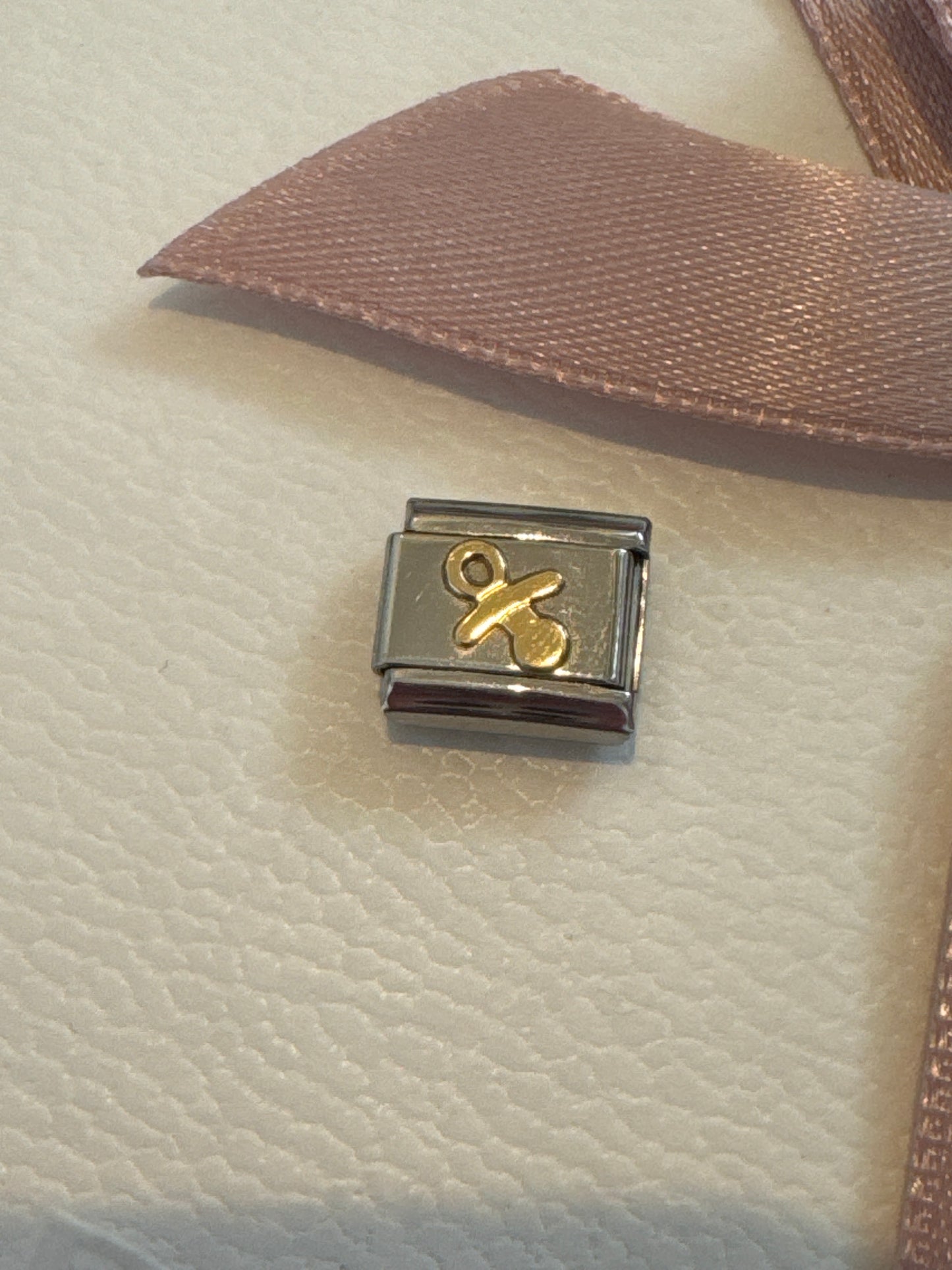 Genuine Nomination Silver Link Charm Rose Gold Dummy Baby