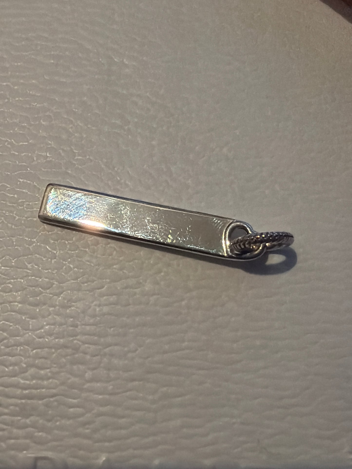 Genuine Pandora Rectangle & Heart Engravable Pendant Charm