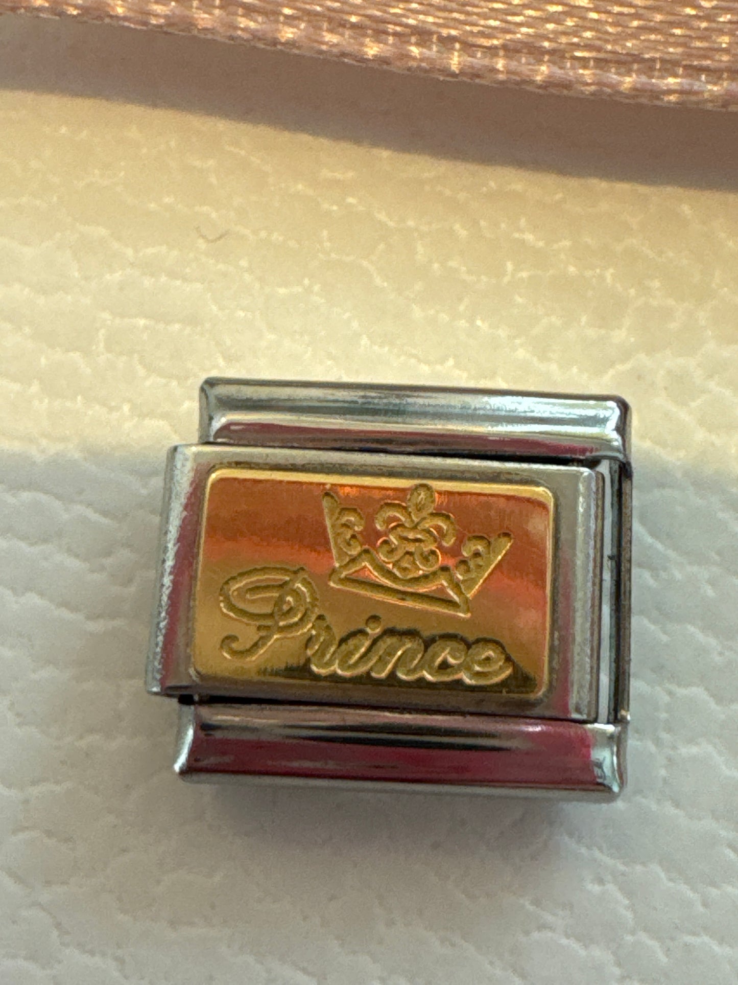 Genuine Nomination Silver Link Charm Prince Son Grandon Blue