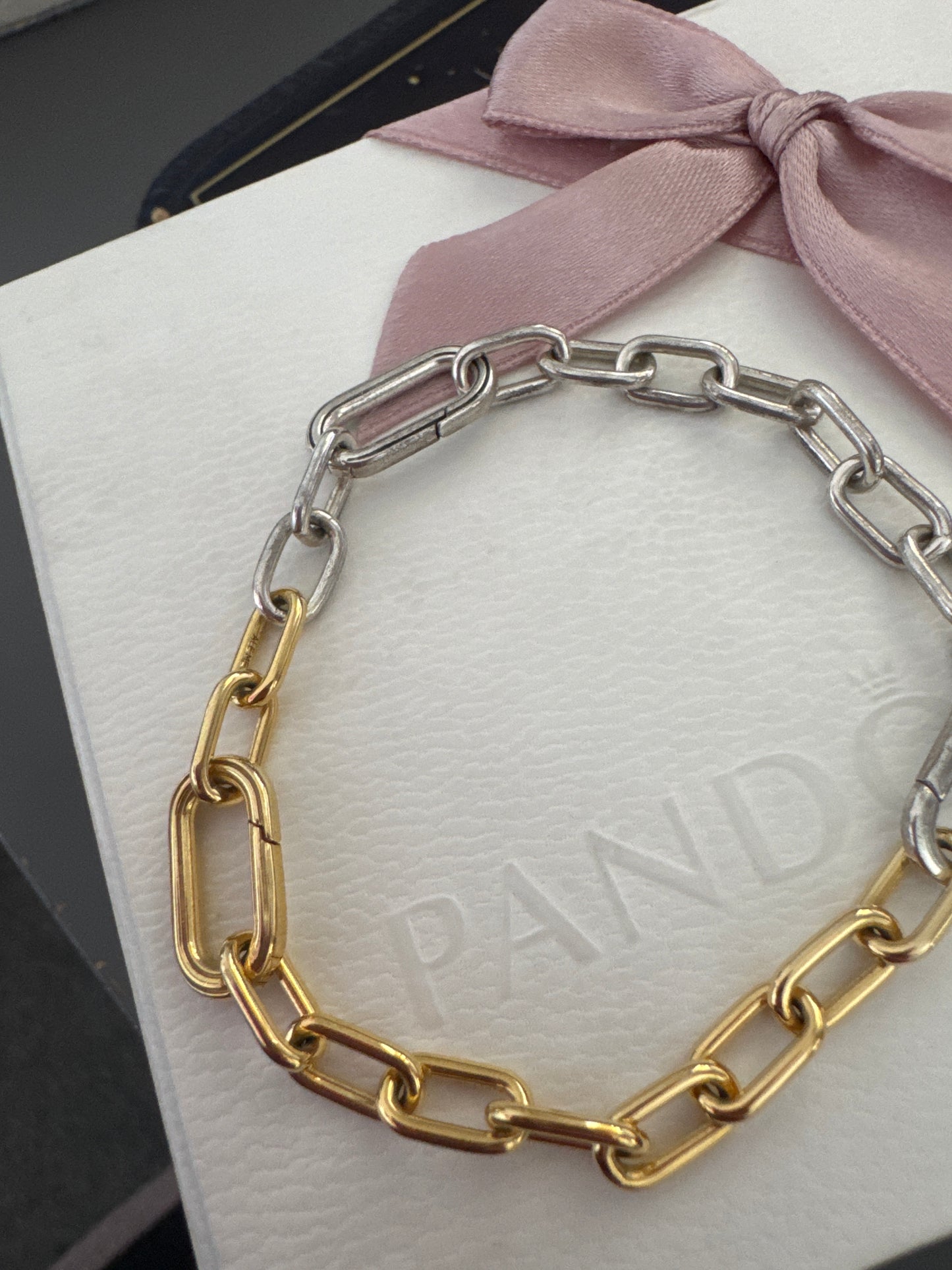 Genuine Pandora Shine Gold Plated & Silver ME Link Chain 18cm