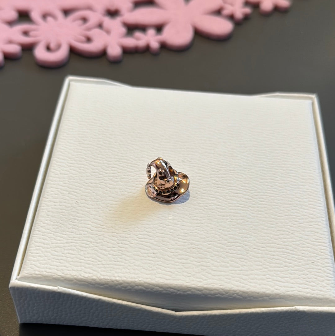 Genuine Gnoce Rose Gold Toned Witch Hat Magic Charm