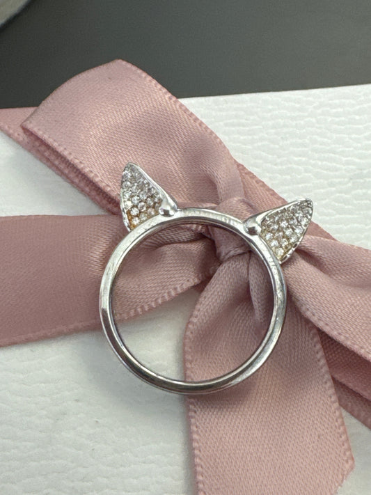 Genuine Thomas Sabo Pave Cat Ears Sharp Ring 54