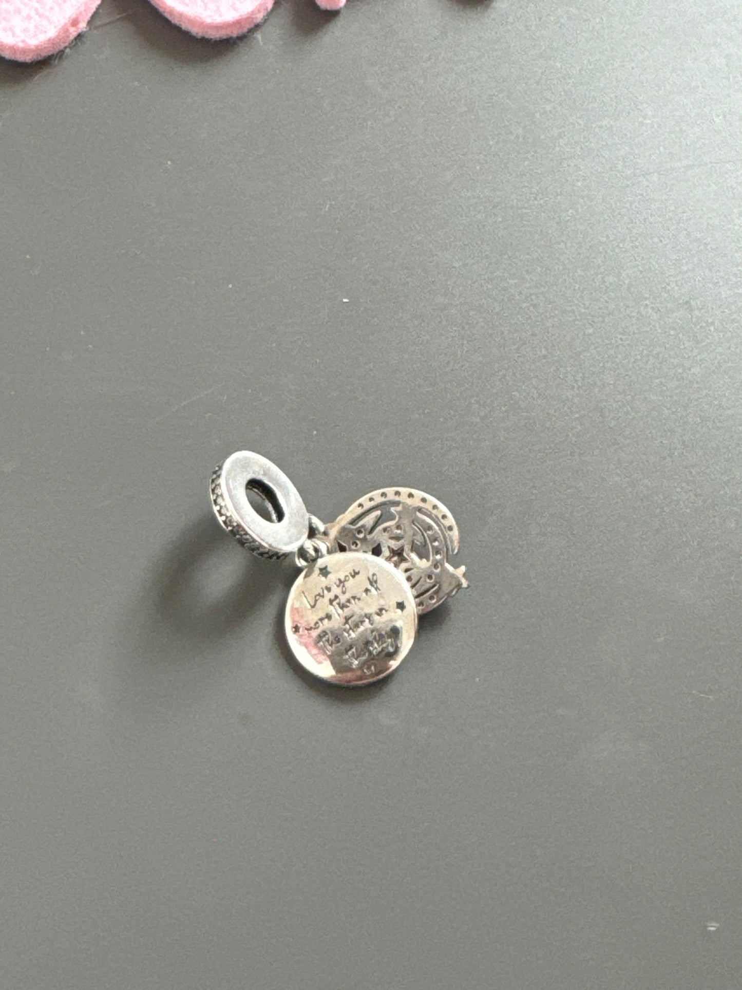 Genuine Pandora Double Shooting Star Enamel CZ Blue Dangle Charm