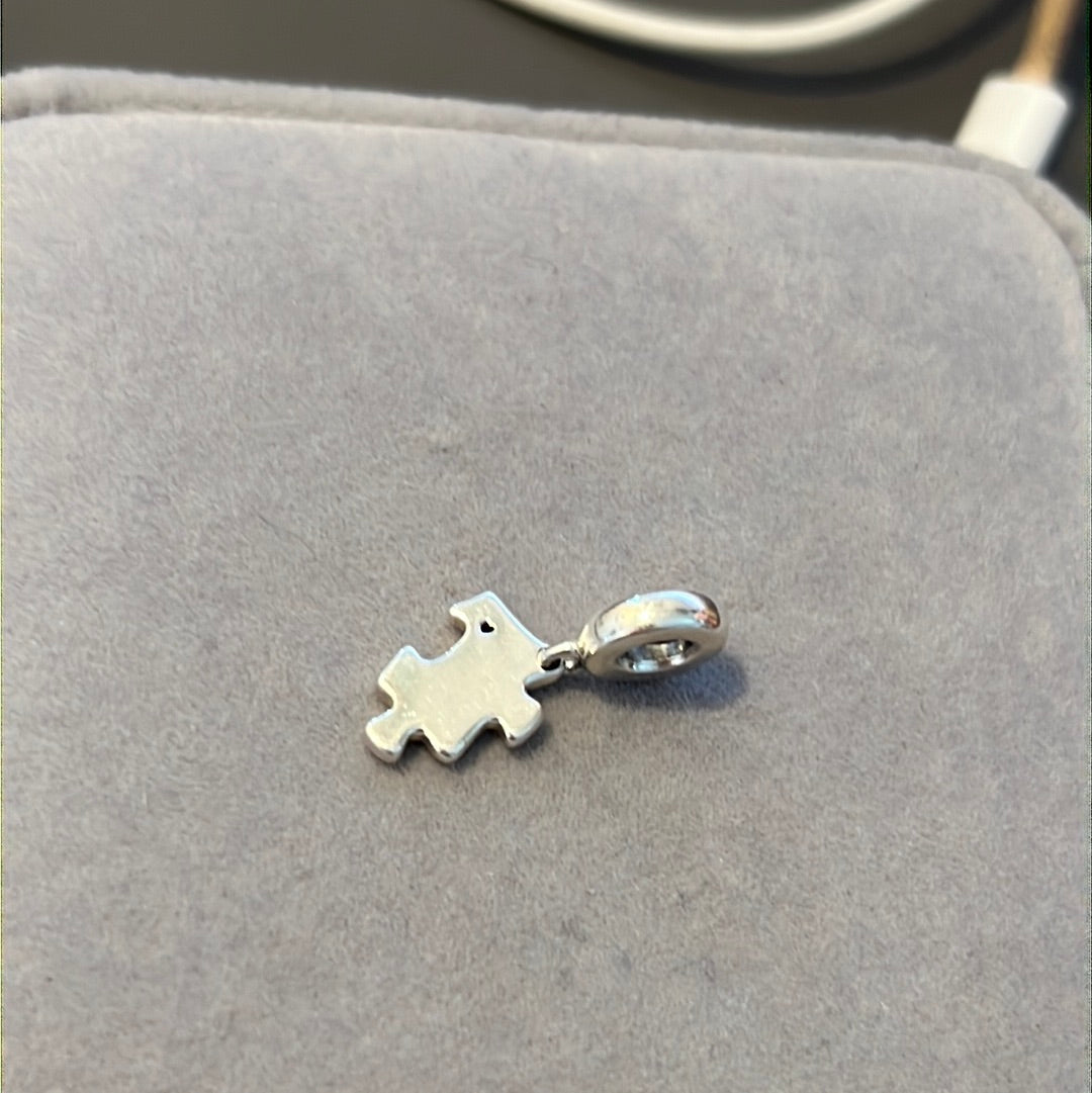 Genuine Pandora Pave Puzzle Piece Jigsaw Dangle Charm