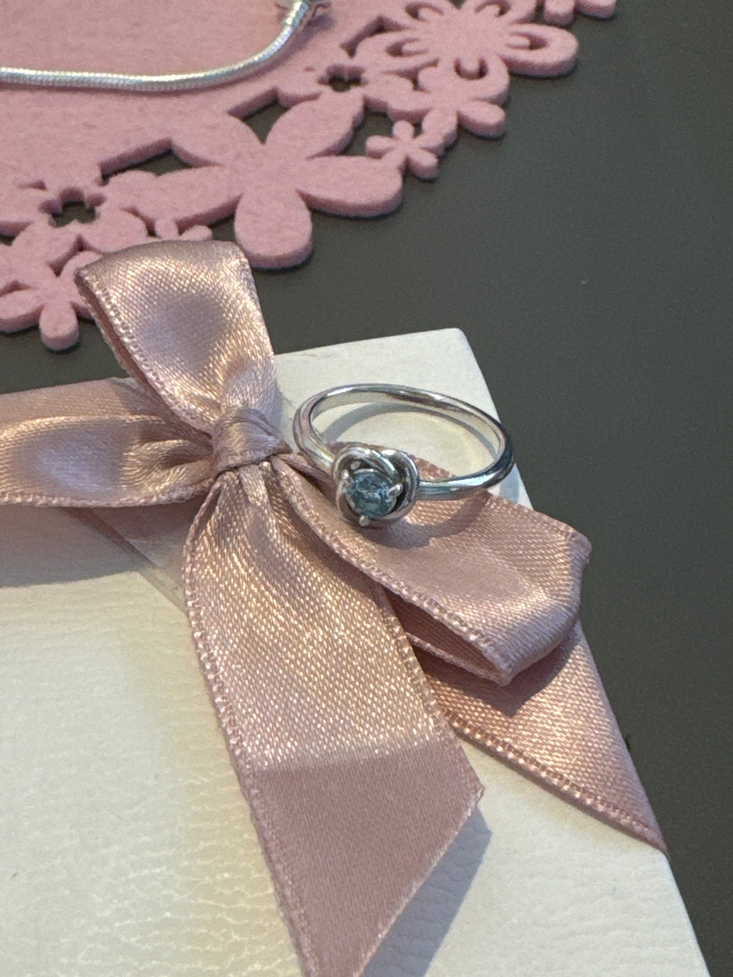 Genuine Pandora New Style Birthstone Ring Pale Blue March 54