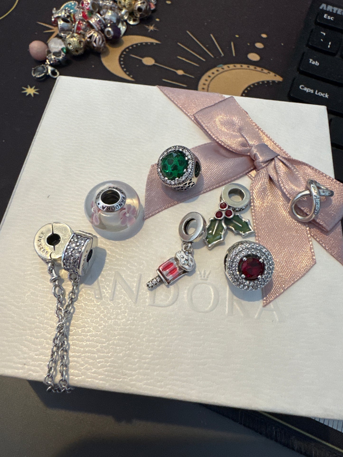 Sterling Silver Bundle of Pave Charms x7
