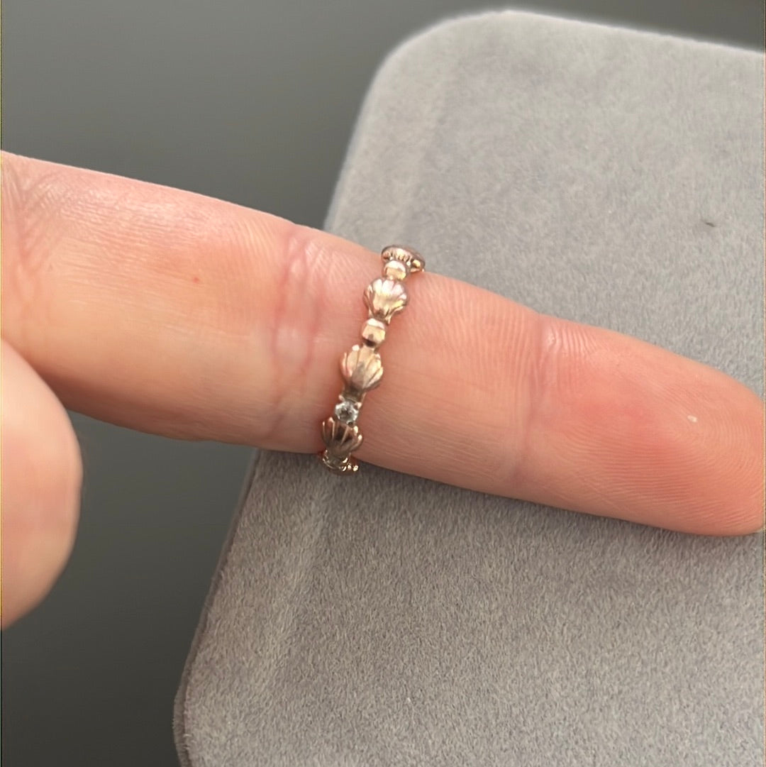 Genuine Pandora Rose Gold Shell Ring Size 52