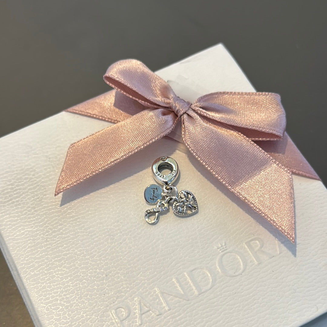 Genuine Pandora Family Infinity Pave Dangle Charm
