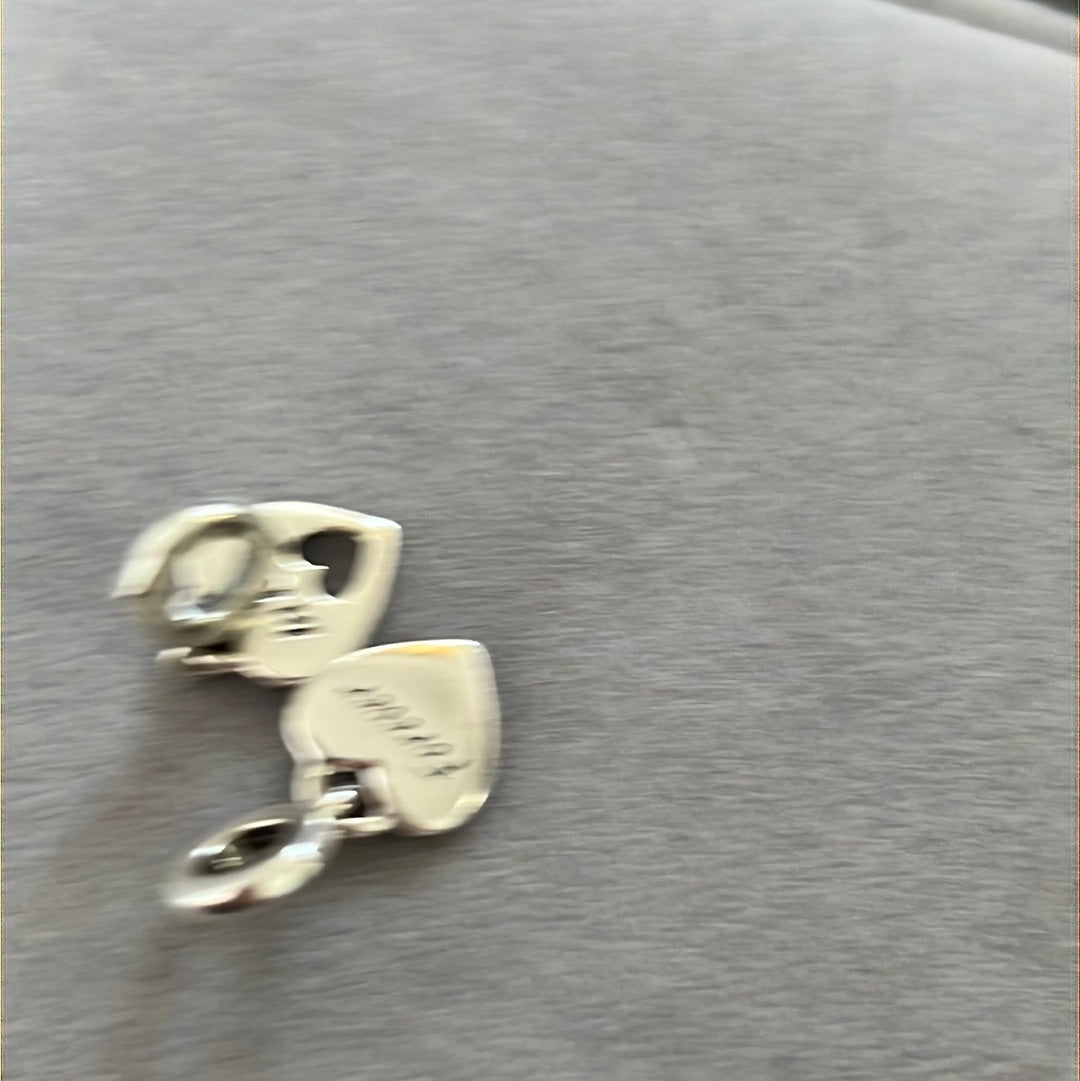 Genuine Pandora Mother & Daughter Heart Dangle Charms PAIR