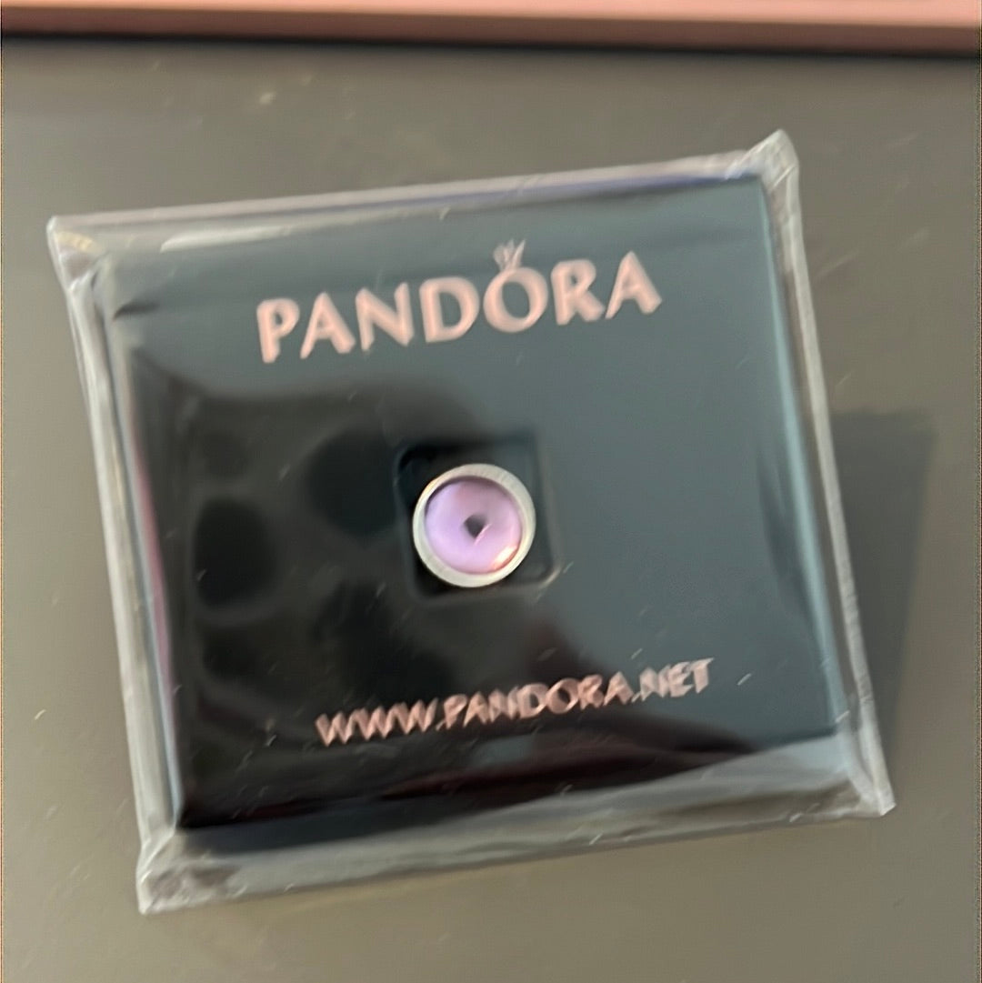Genuine Pandora Purple Glass Birthstone Petite Charm