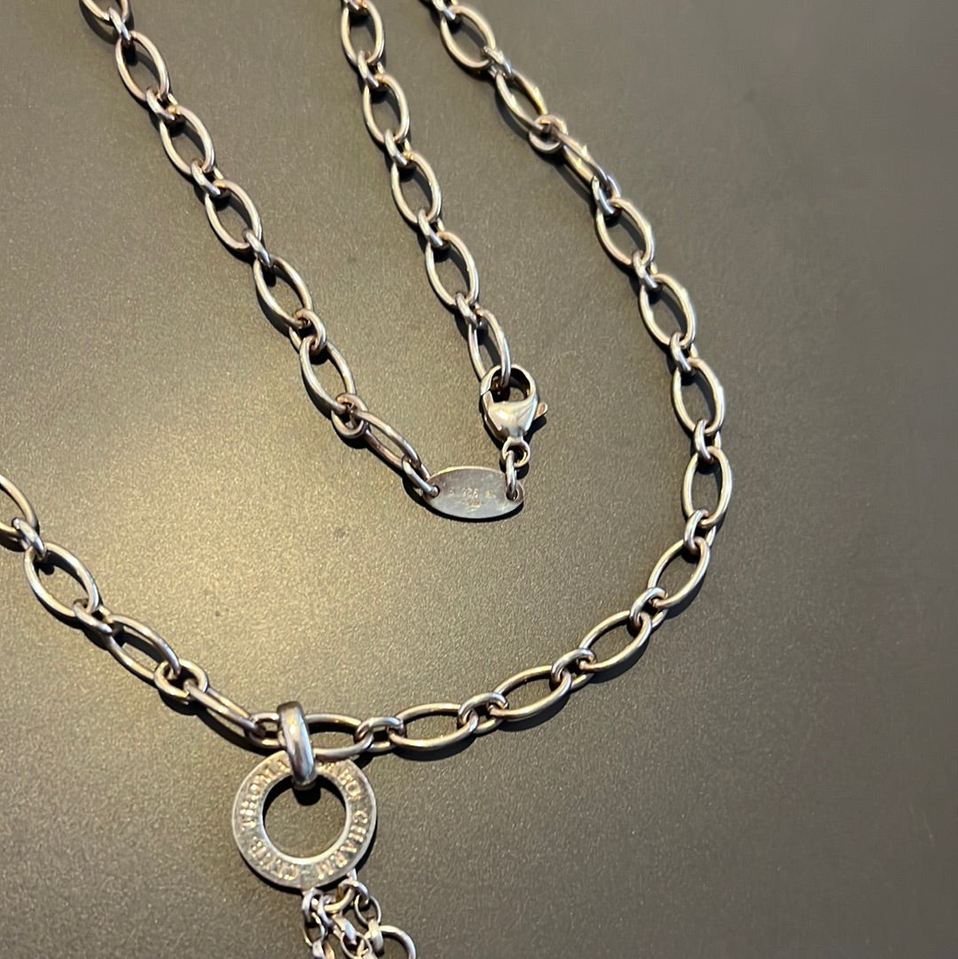 Genuine Thomas Sabo Large Link Necklace 90cm Drop With Multi Charm Carrier Dangle Charm