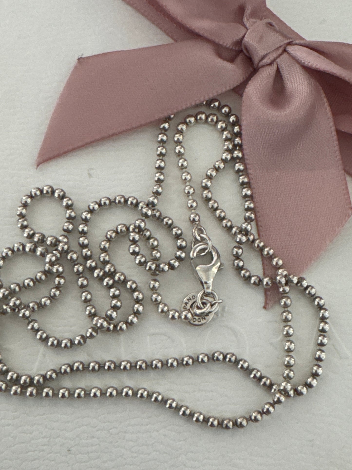 Genuine Pandora New Style Ball Beaded Chain Retired Necklace 60cm