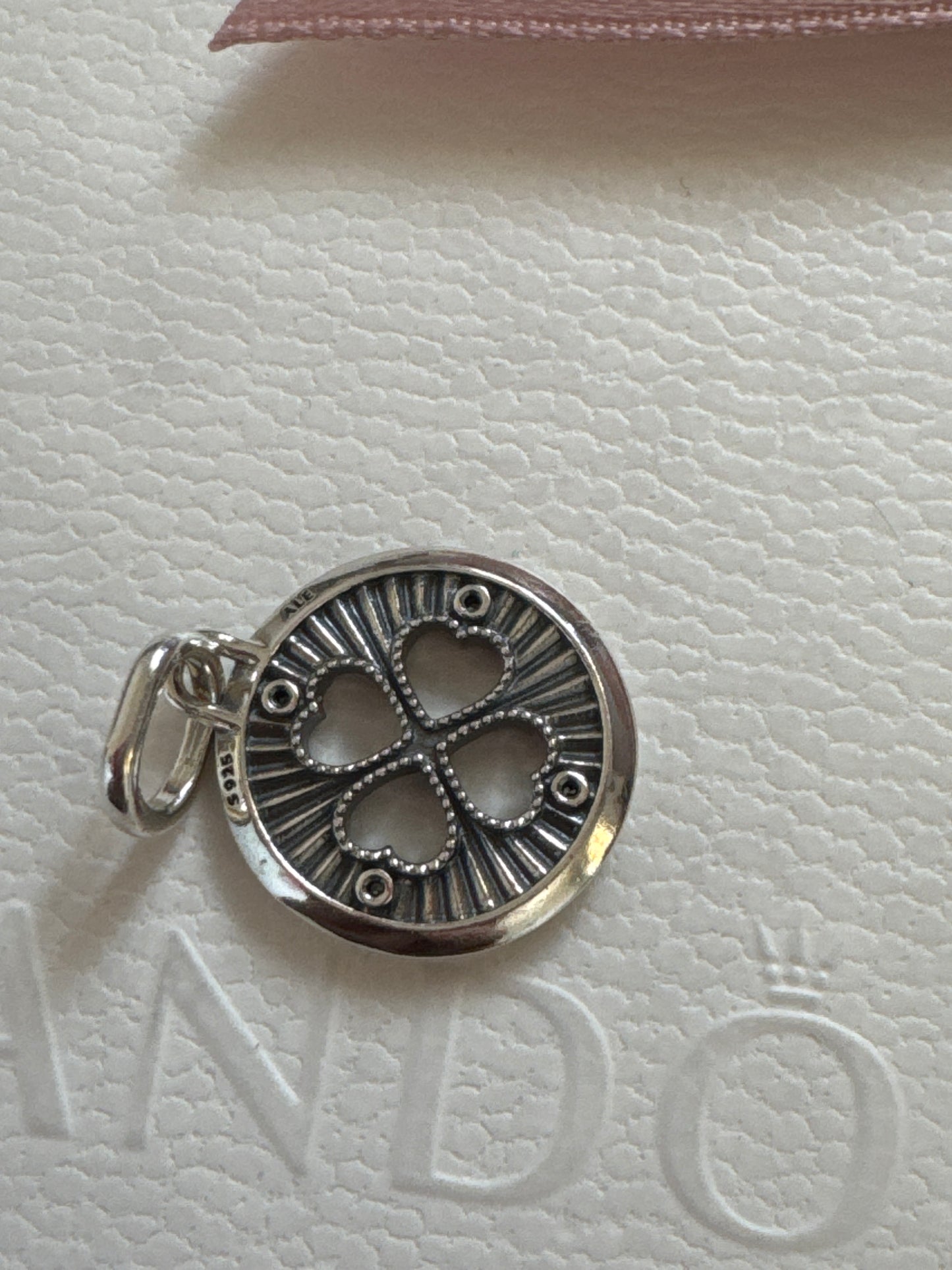 Genuine Pandora Me Blue Enamel Clover CZ Medallion Charm