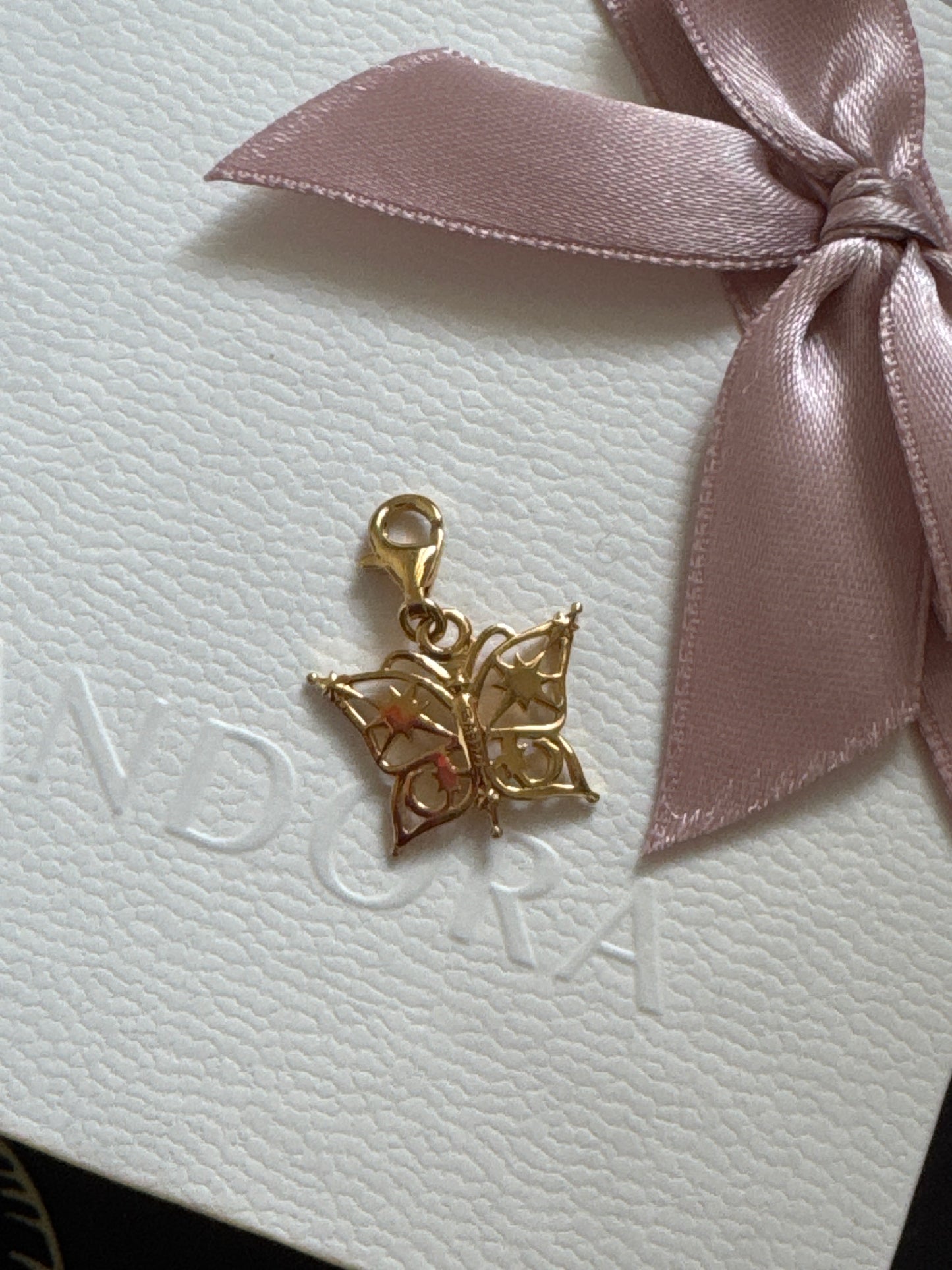 Genuine Thomas Sabo Shine Gold Moon & Stars Pave Butterfly Dangle Charm
