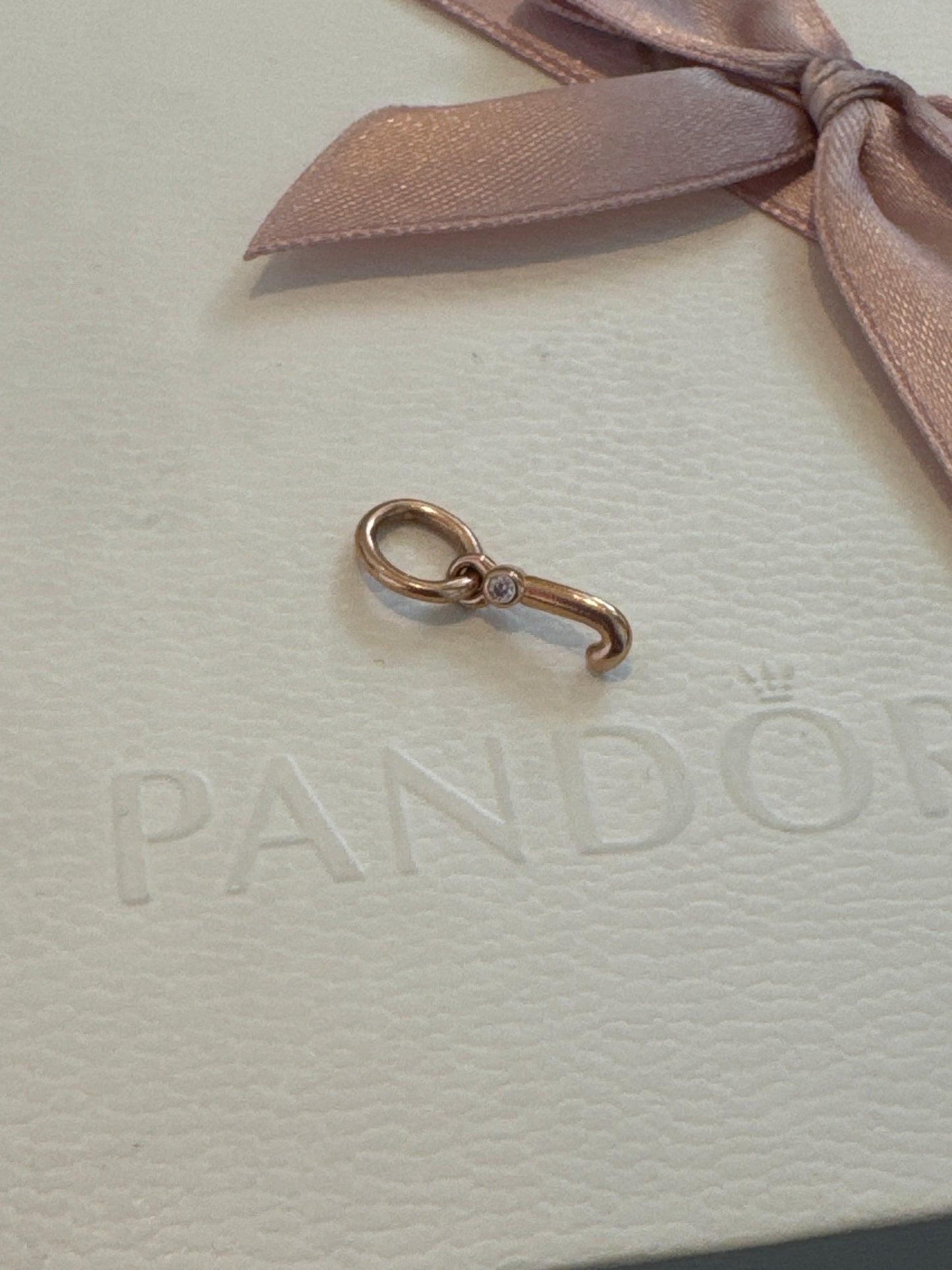 Genuine Pandora Rose Gold Tiny Dangle Letter J Charm