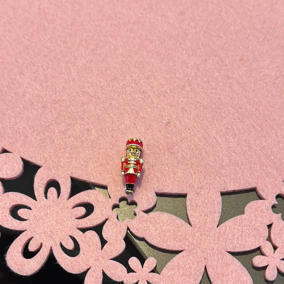 Genuine Gnoce Enamel Gold Toy Soldier Nutcracker Charm