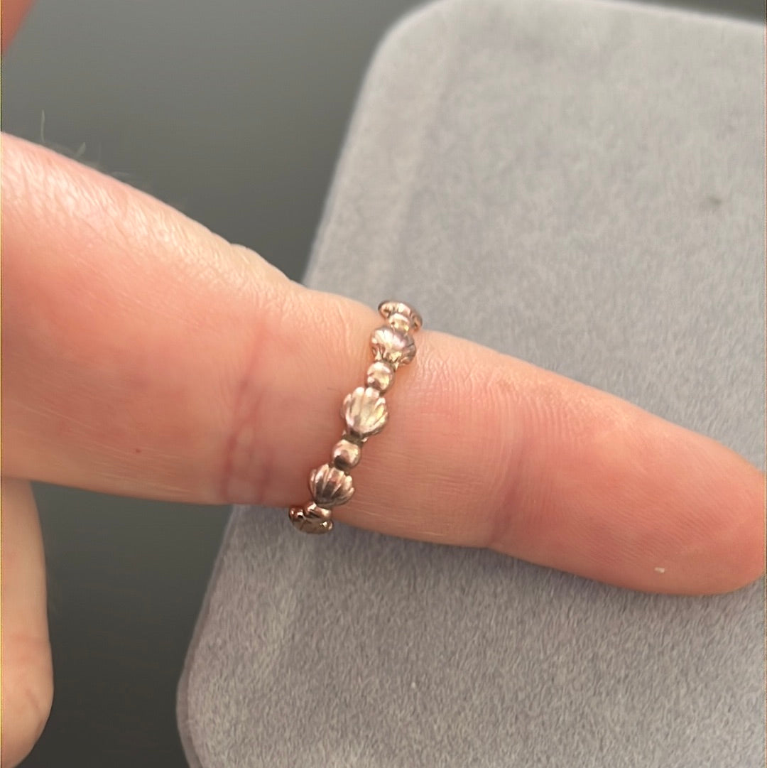 Genuine Pandora Rose Gold Shell Ring Size 52