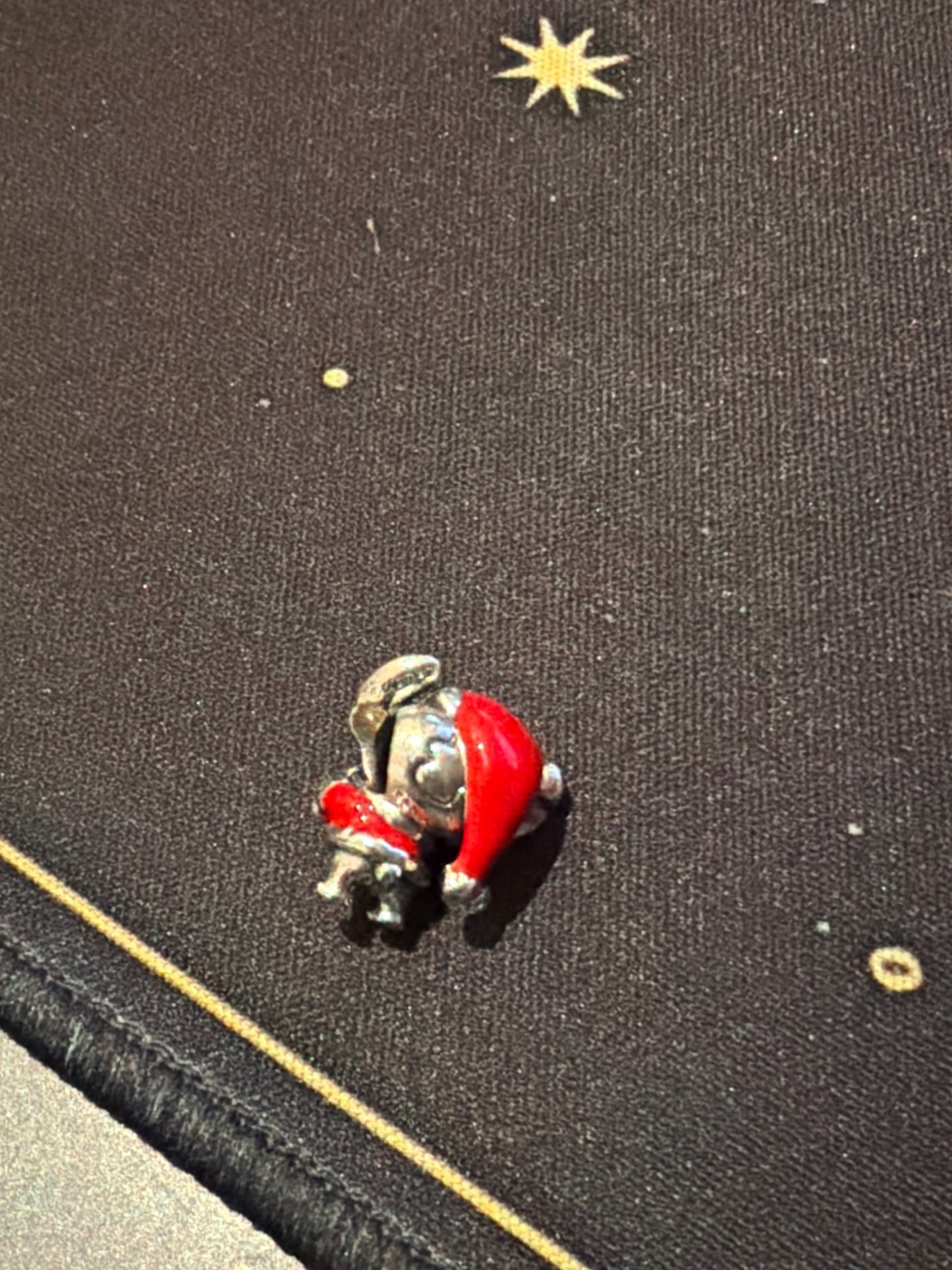 Genuine Pandora Disney Christmas Stitch Charm Enamel Ohana