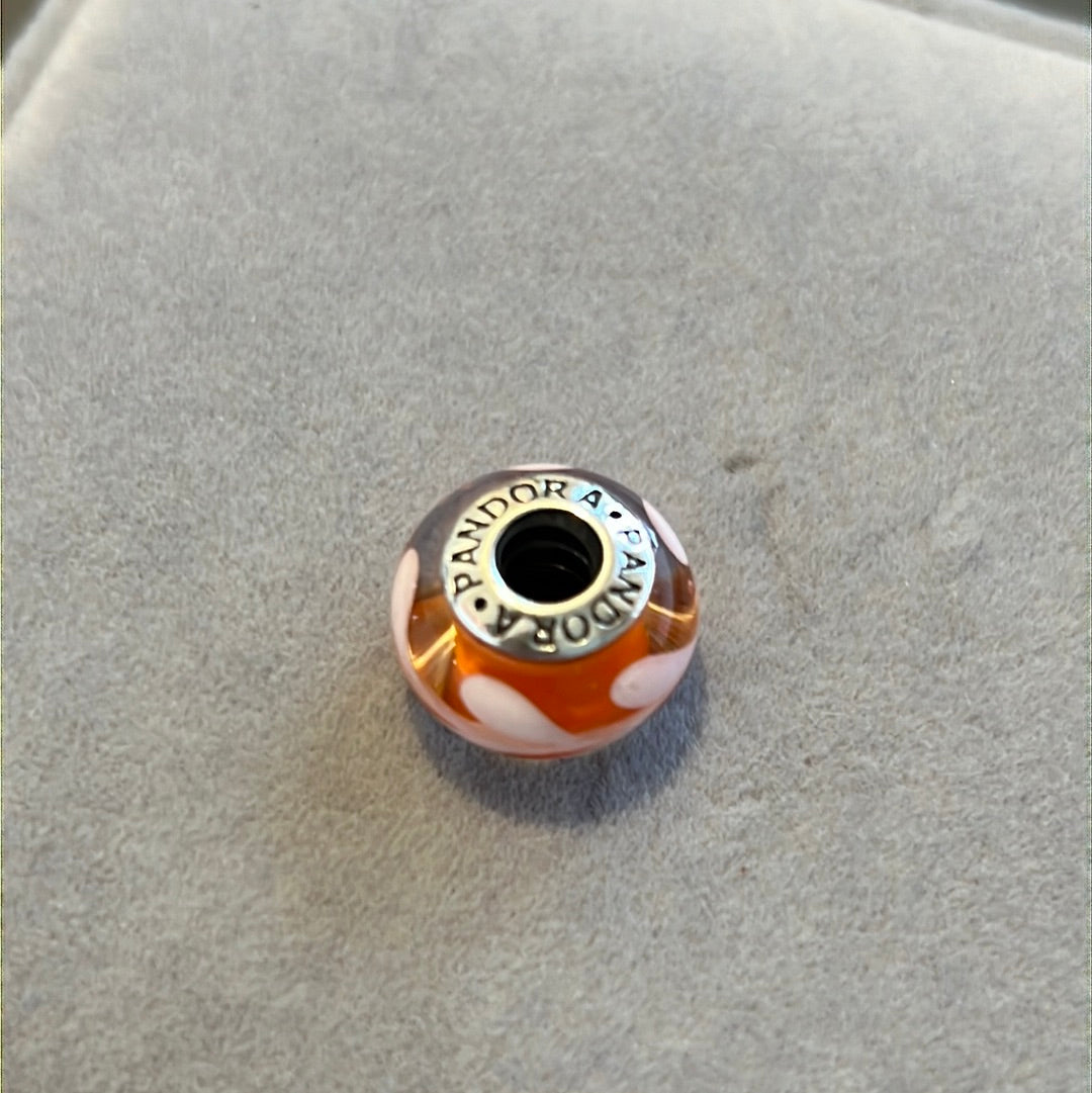 Genuine Pandora Orange Swirl Paint Murano