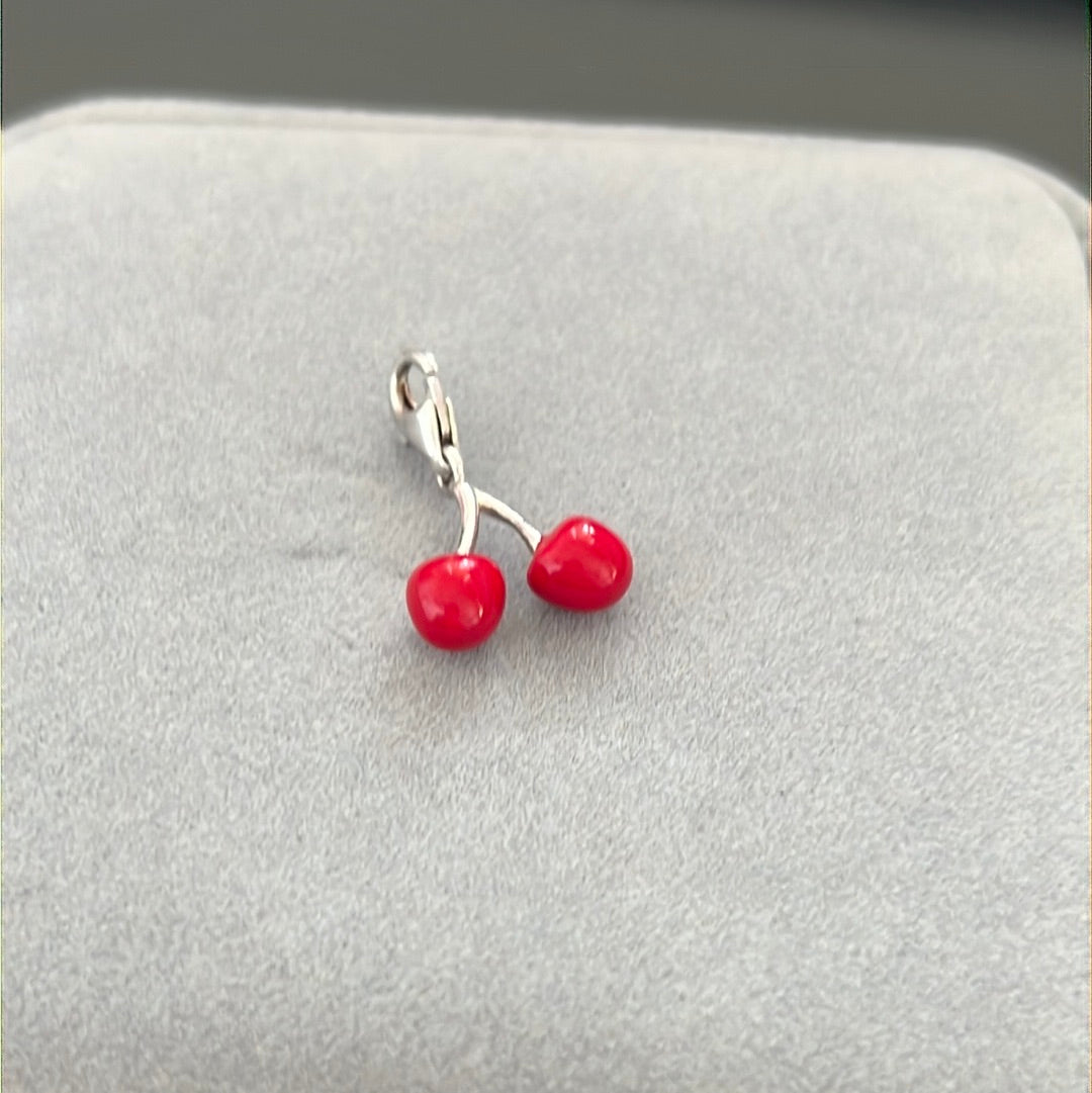 Genuine Thomas Sabo Red Cherry Cherries Fruit Dangle Clip Charm