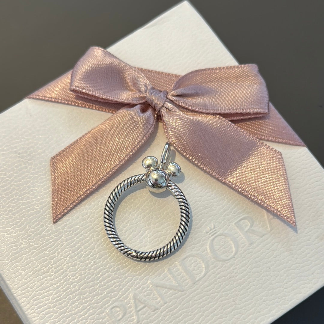 Genuine Pandora Disney Mickey Mouse Small O Ring Pendant