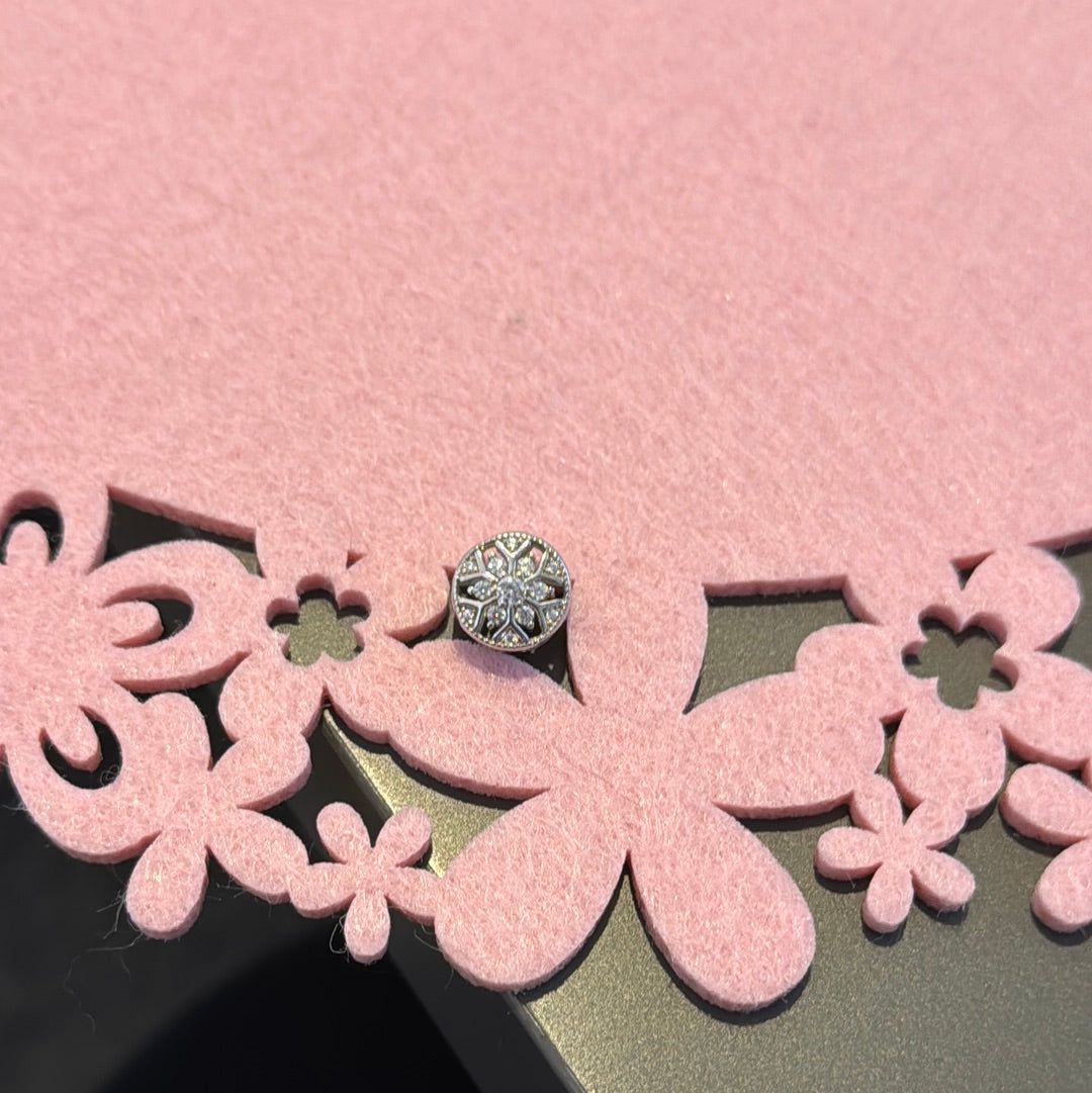 Genuine Gnoce Pave Snowflake Open Charm
