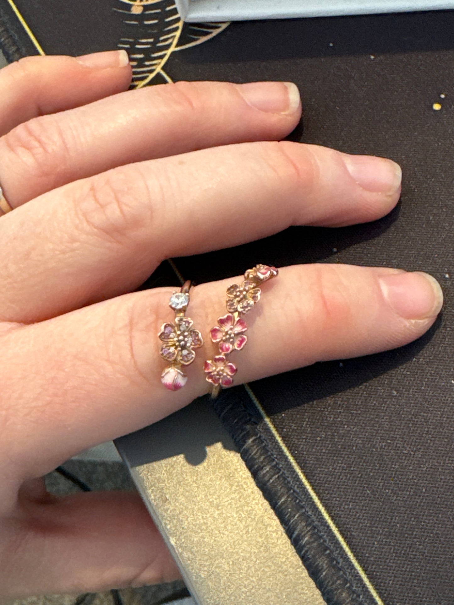 Genuine Pandora Rose Gold Peach Blossom Ring HTF RARE Size 54
