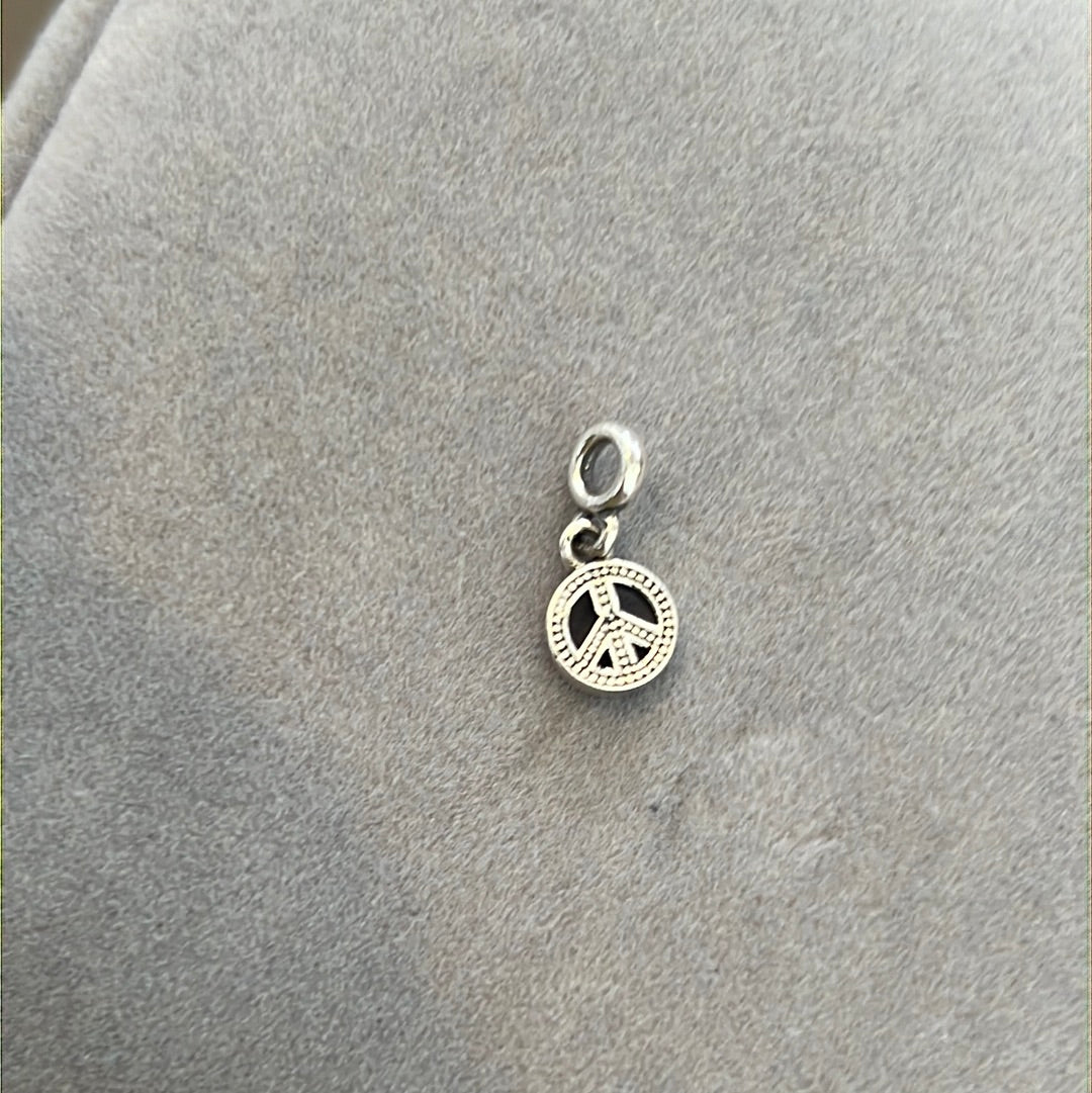 Genuine Pandora Pave Peace Dangle Charm