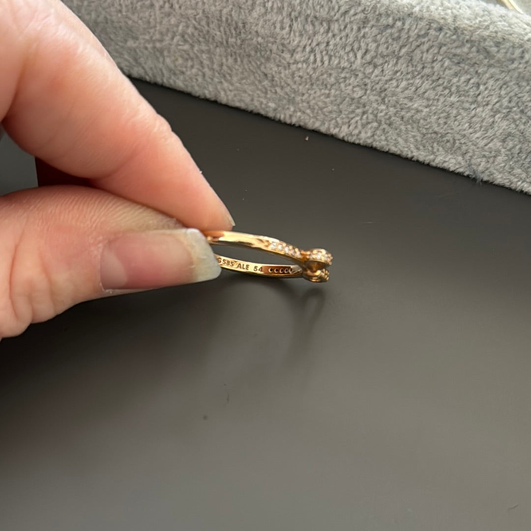 Genuine Pandora Solid Gold G585 Ring 54 Classic Bow