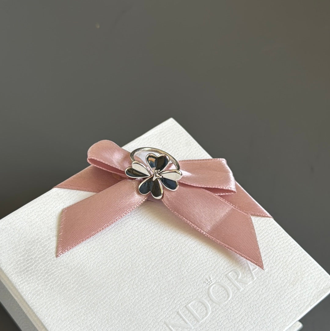 Genuine Pandora Large Clover Flower Ring 56