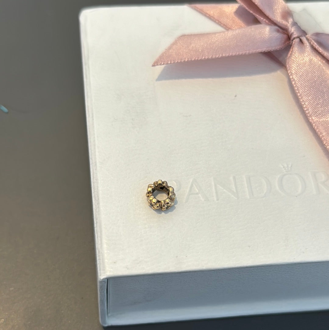Genuine Pandora Solid Gold 14ct Daisy Diamond Spacer Charm