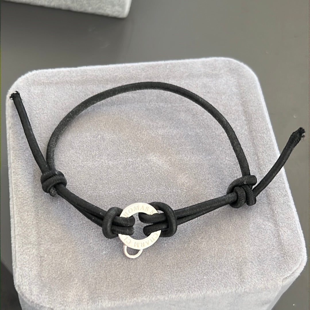 Genuine Thomas Sabo Black Elastic Material Bracelet Medium
