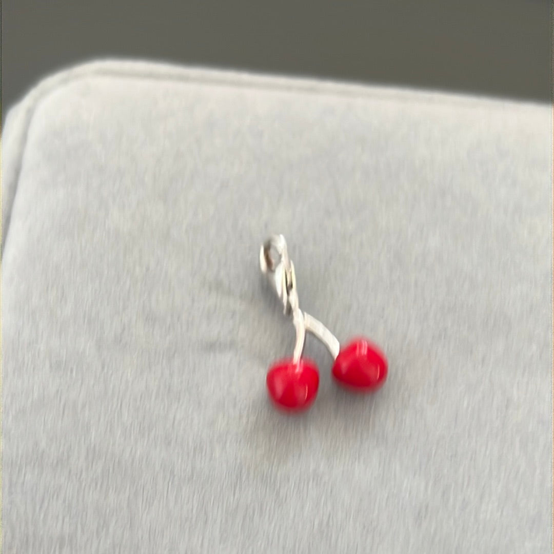Genuine Thomas Sabo Red Cherry Cherries Fruit Dangle Clip Charm