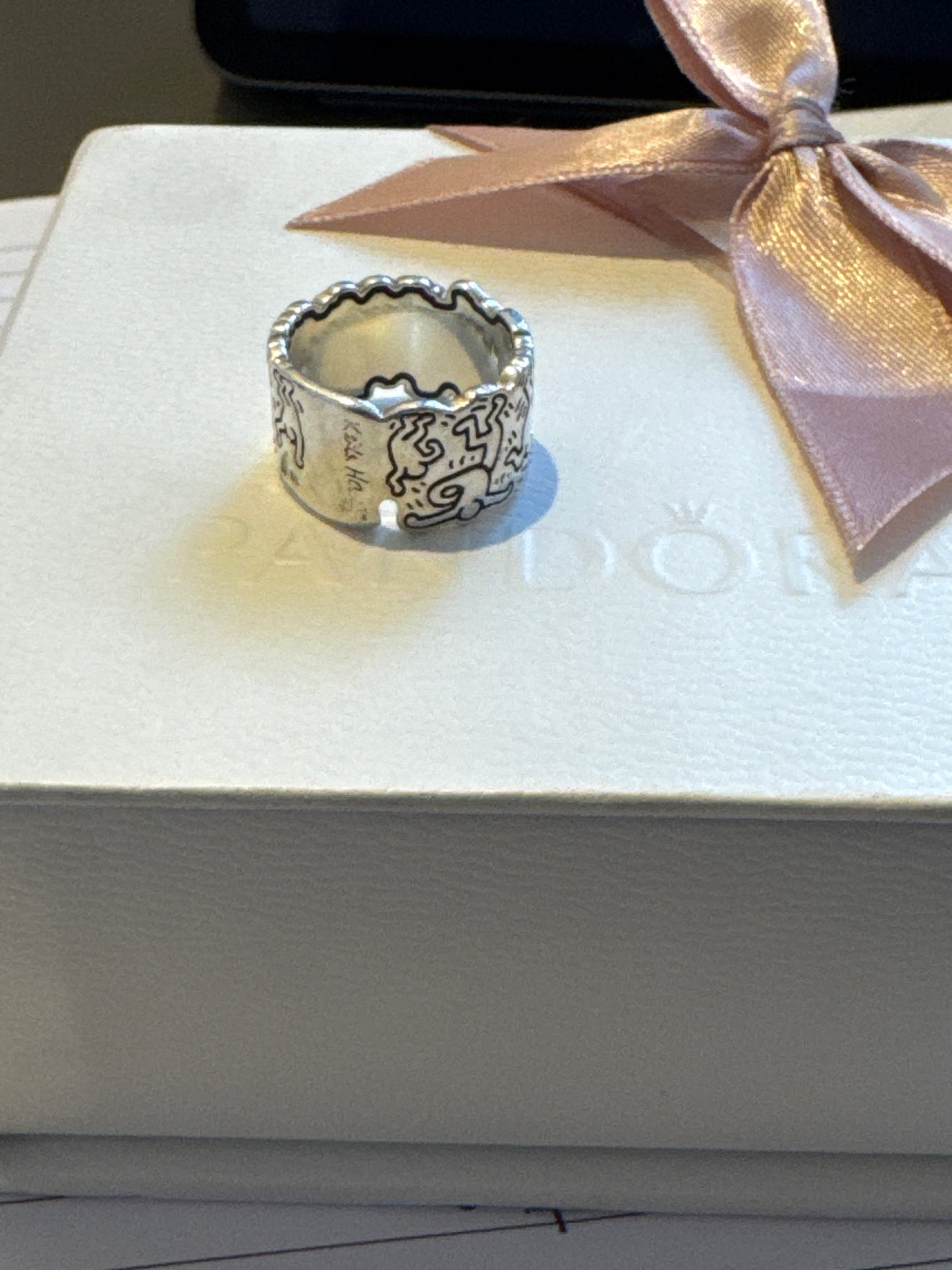 Genuine Pandora Keith Haring Ring Size 58