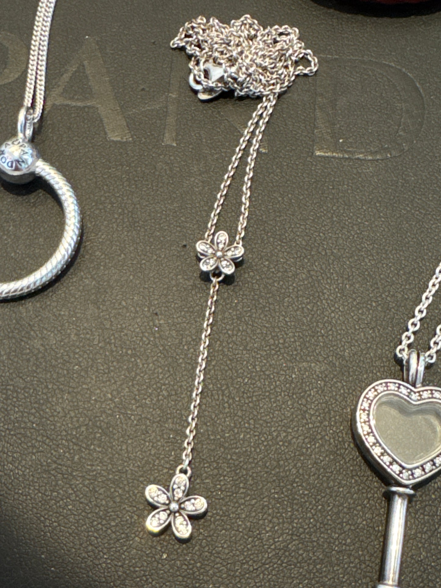 Genuine Pandora Dazzling Daisy Dangle Adjustable Necklace