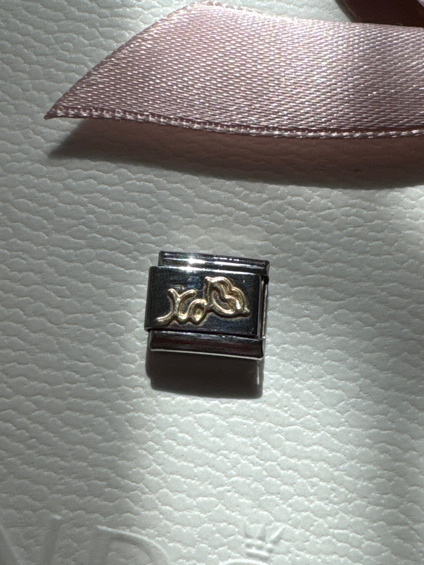 Genuine Nomination Silver Link Charm XO Kiss Lips Love