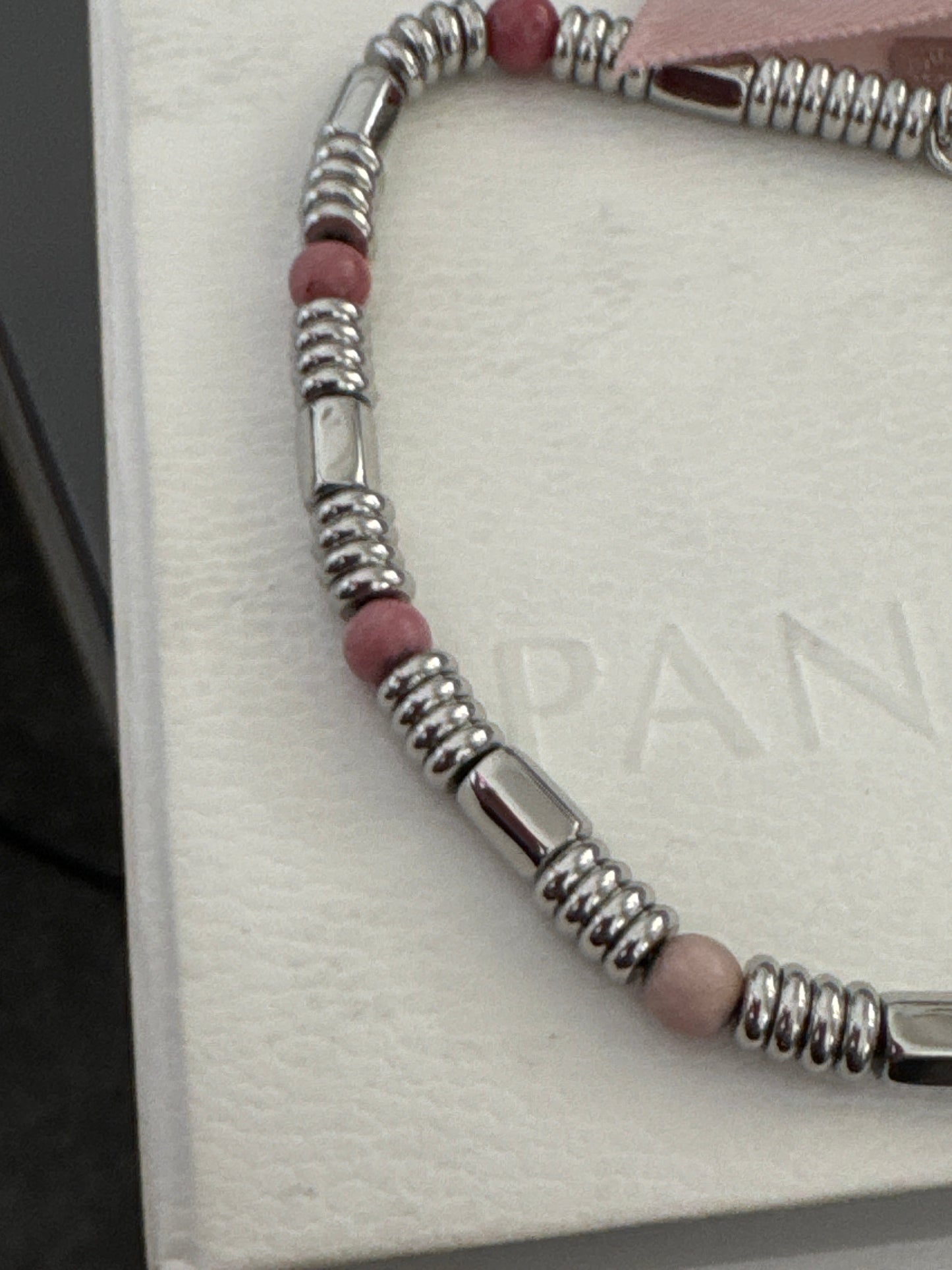 Genuine Nomination Stainless Steel With Pink Stone Bracelet Adjustable 18.5cm-21cm
