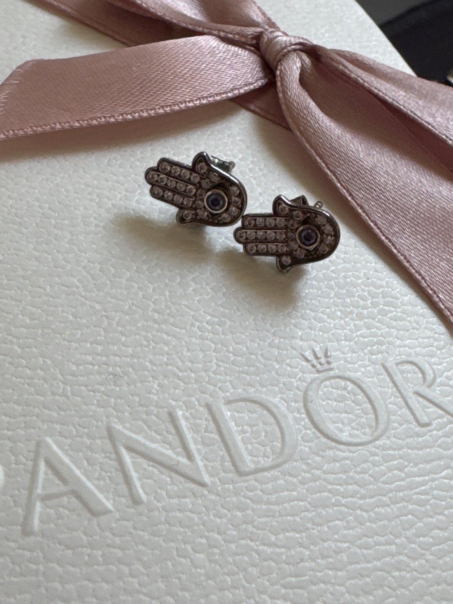 Genuine Thomas Sabo Hamsa Hand Pave Earrings
