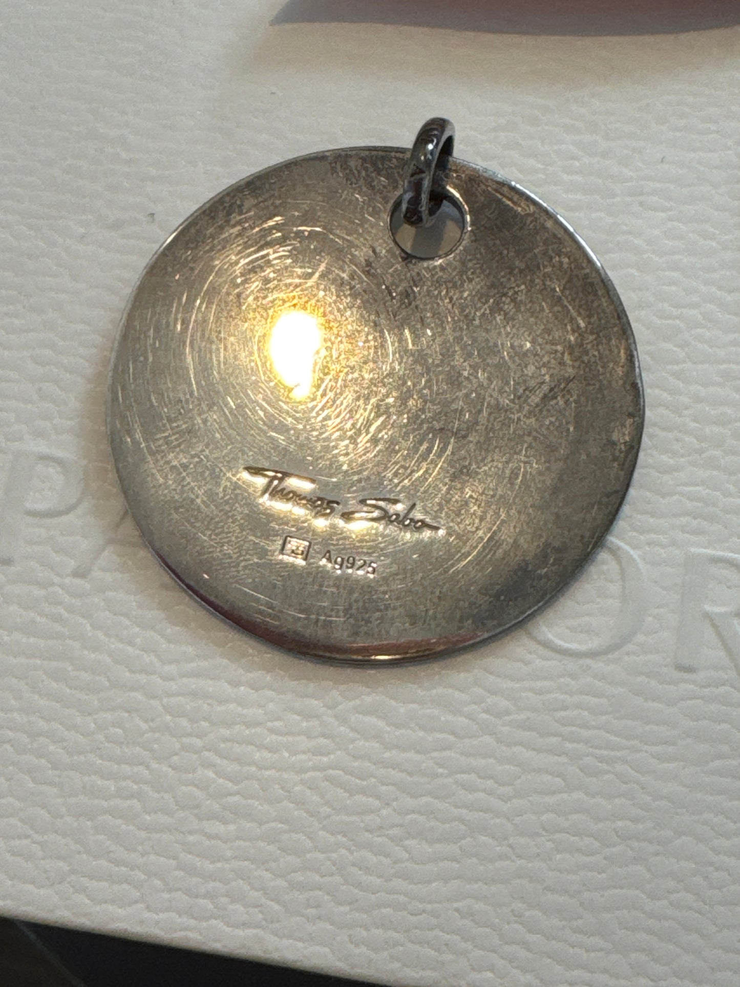 Genuine Thomas Sabo Large Daisy Floral CZ Circle Pendant Charm