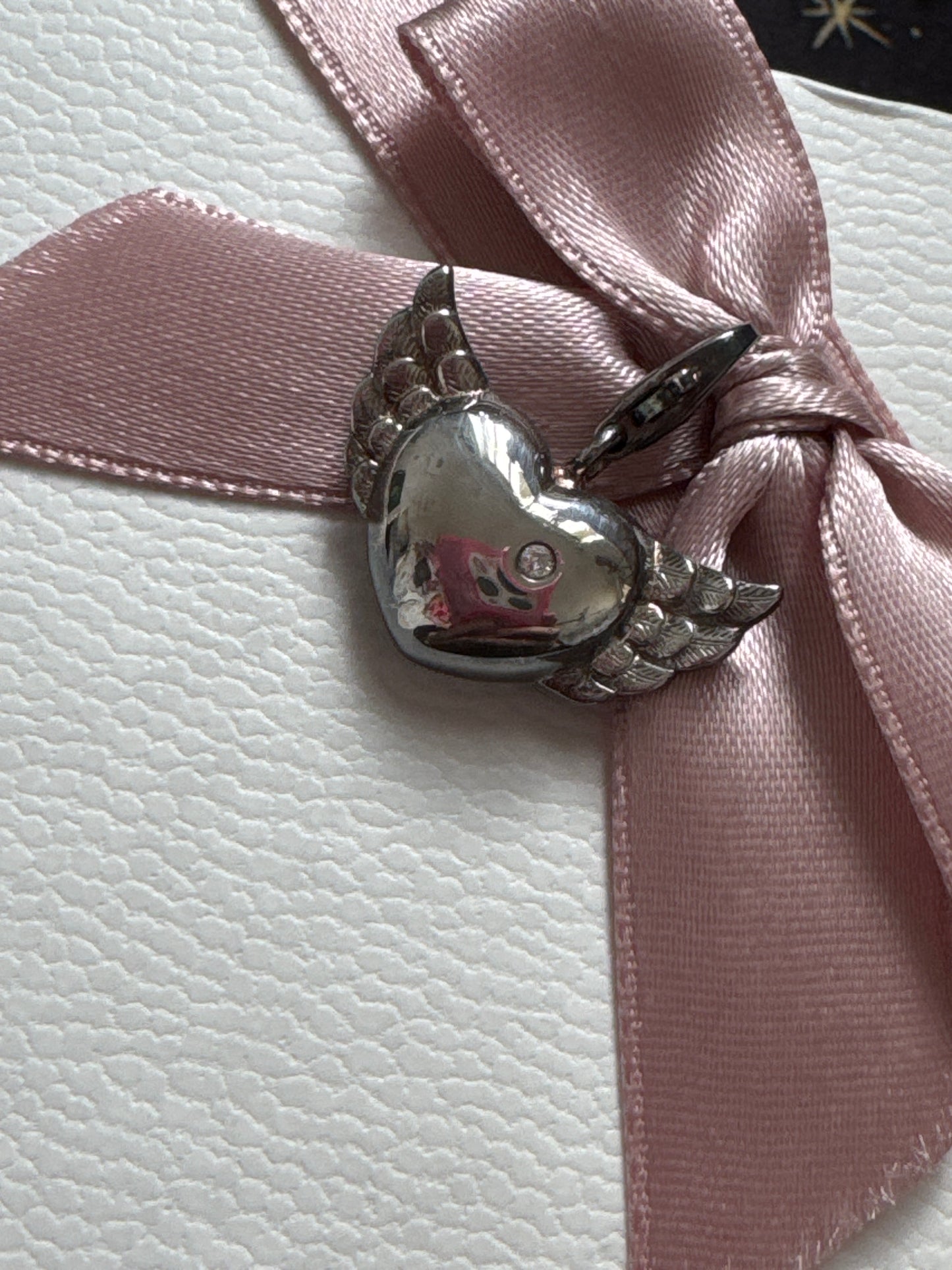 Genuine Thomas Sabo Large Heart Angel Wings Diamond Set Pendant Dangle