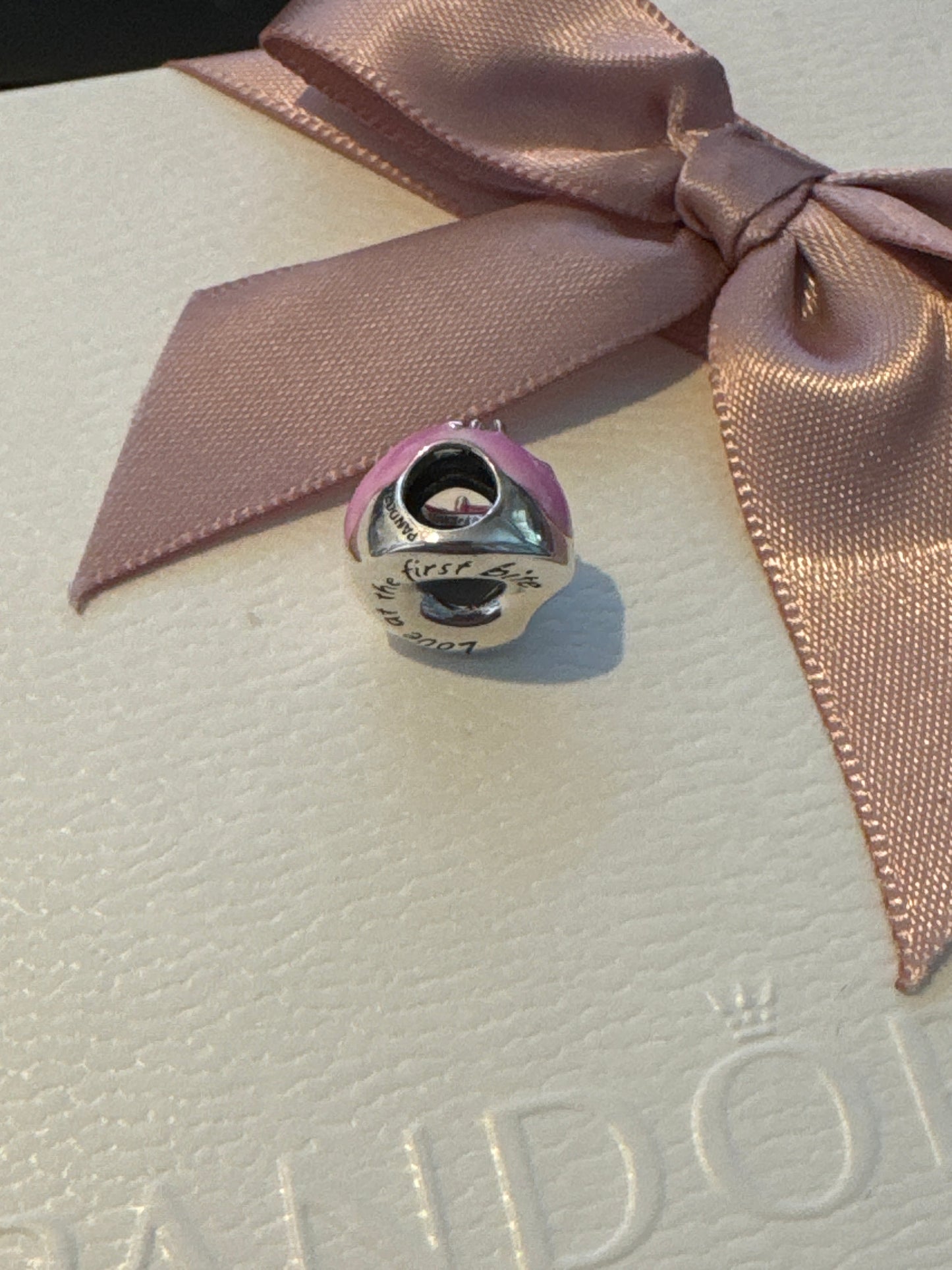 Genuine Pandora Enamel Pink Sprinkled Doughnut Pave Charm