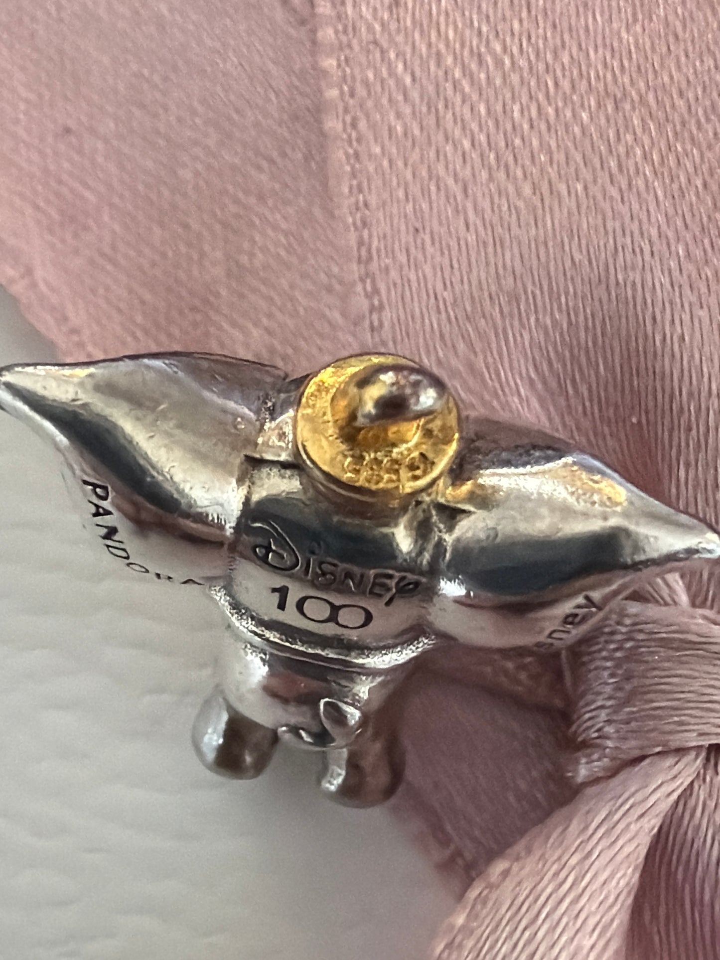 Genuine Pandora Disney Dumbo Two Tone 100th Anniversary Lab Diamond Charm