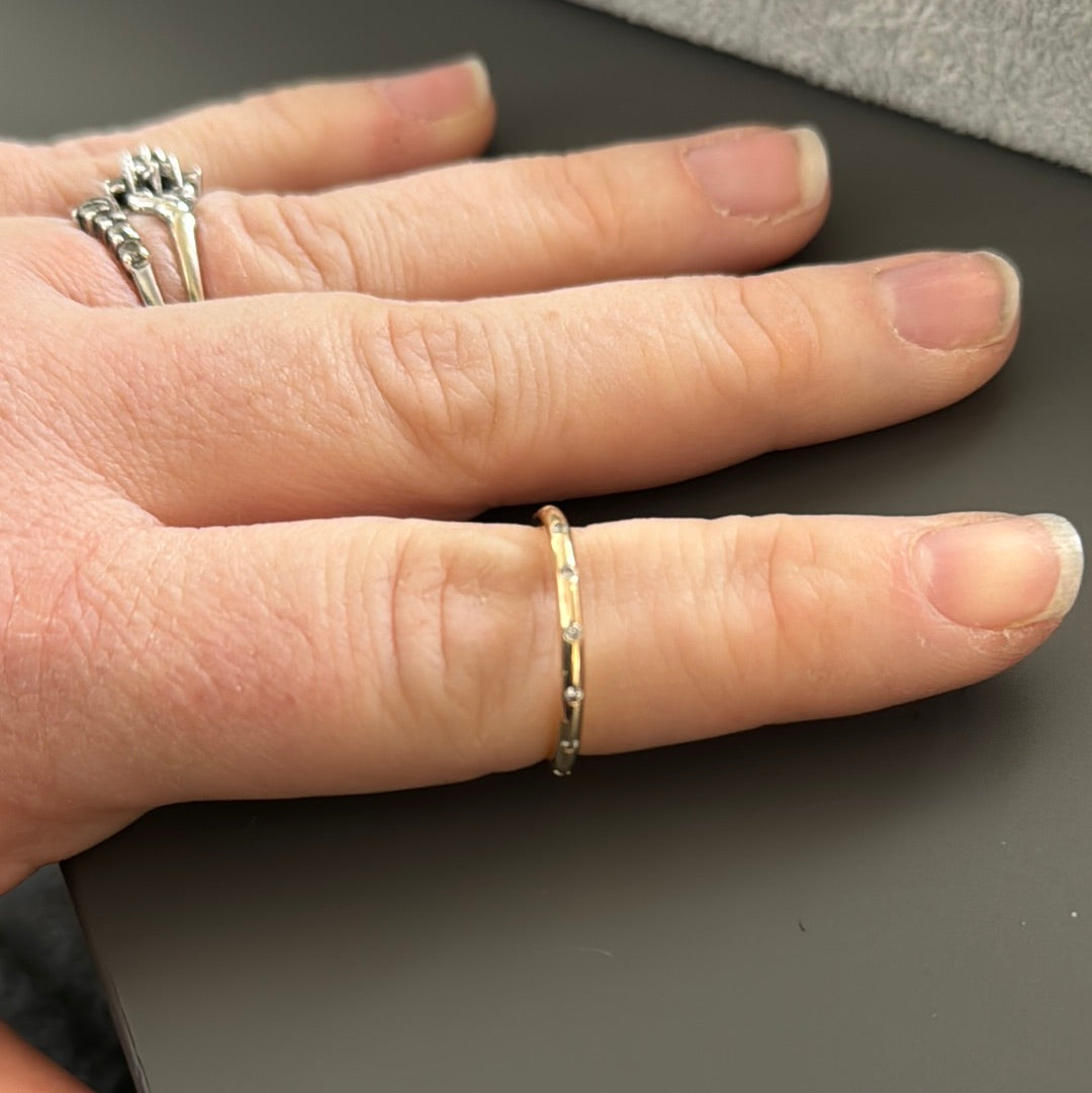 Genuine Pandora Solid Gold G585 Ring 54 Eternity CZ Precious Droplets