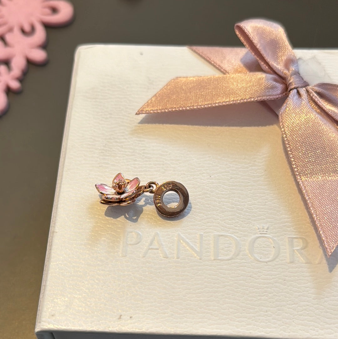 Genuine Pandora Rose Gold Cherry Blossom Flower Charm HTF